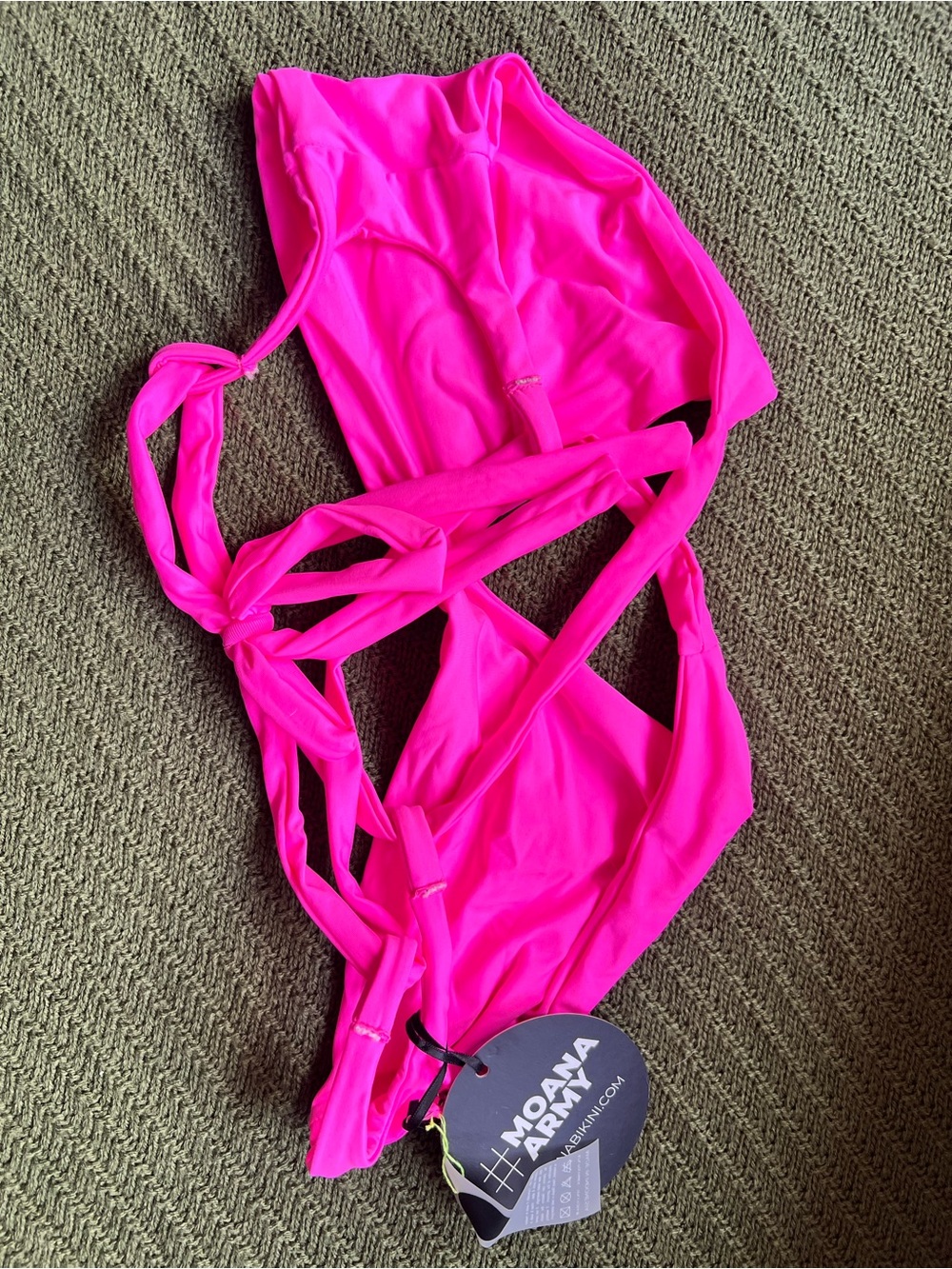 moana bikini Bright Hot Pink One-Piece Swim - Picture 5 of 6